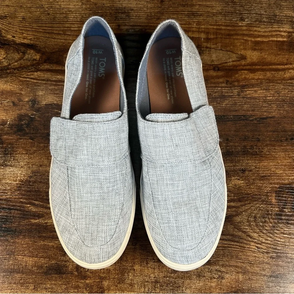 TOMS Altair Shoes Casual Slip On Gray Adjustable Strap Canvas Women's 10